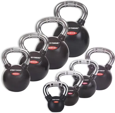 Imagen del producto de Silecomplaza: Mancuernas Kettlebell con revestimiento de goma y mango cromado con estrías