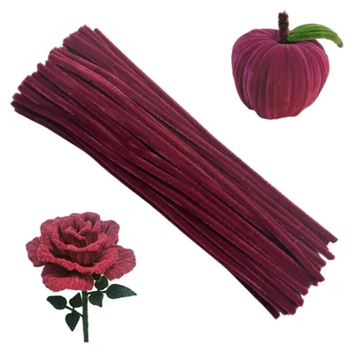 Produktbild von 100 Stück Weinrot Pfeifenputzern,Pfeifenreiniger-Kit Chenilledraht für Blumen,Tiere oder,DIY-Bastelprojekten und Dekorationen