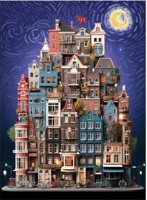 Image de Puzzle ANATOLIEN Nuit étoilée à Amsterdam 1000 pièces