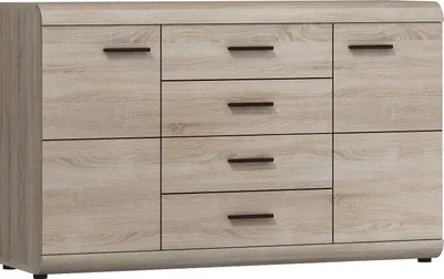 Produktbild von Furniture24 Kommode LINK, Wohnzimmerschrank, Sideboard mit 2 Türen und 4 Schubladen 140 Breit