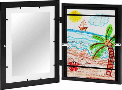 Obrázek produktu pro Dřevěný stolní rámeček na fotografie, úložný box na olejomalby, rámečky na dětské kresby, skládací rámečky na fotografie pro kutily