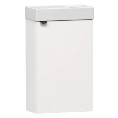 Produktbild von Waschtisch mit Unterschrank GIZO 40 cm Weiß matt Waschbecken Toilettenmöbel