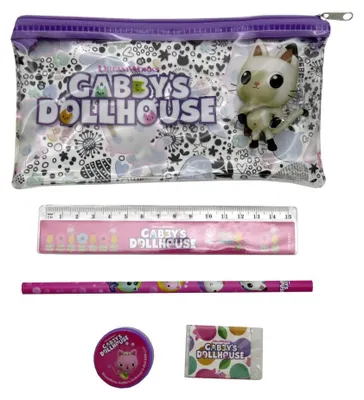 Produktbild von Gabbys Dollhouse Schulschreinset 5 teilig Federmäppchen