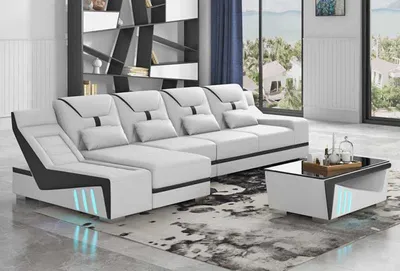 Produktbild von Couchen Designersofa Ecksofa Sofa L Form Weiß Couch
