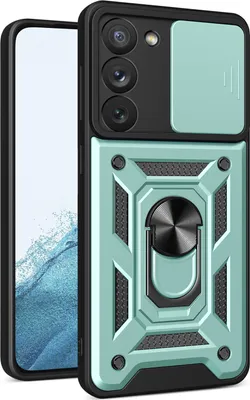 Produktbild von Galaxy S23 Hülle mit 360° Drehbarer Magnetische Ring Ständer Halter Dia Kameraschutz TPU Bumper Silikon Schutzhülle für Samsung Galaxy S23 Grün