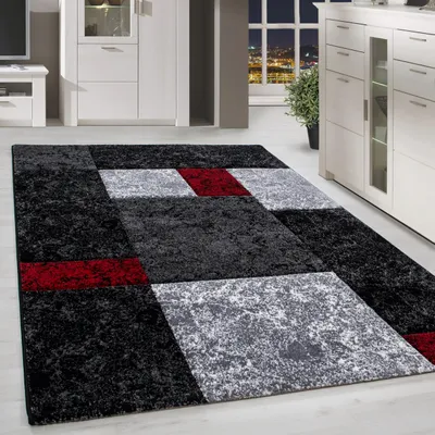 Obrázok produktu pre Homebyhome Dizajnový koberec do obývacej izby, moderný, mäkký, s krátkym vlasom, kontúrovaný strih, jednoduchá údržba, rozmery: 140 × 200 cm