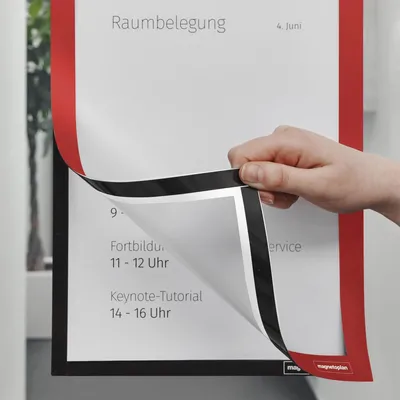 Produktbild von magnetoplan Inforahmen magnetofix rot DIN A4 2 Stück selbstklebend