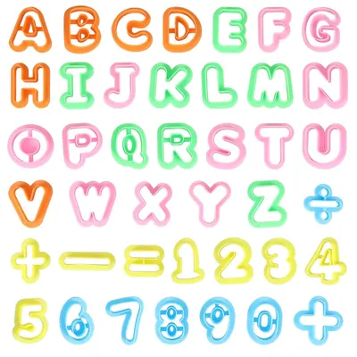 Imagen del producto de Moldes para galletas con letras y números, juego de 41 piezas, para fondant