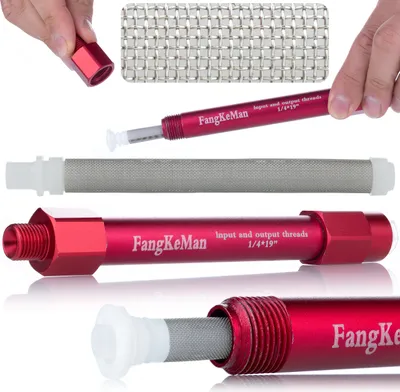 Produktbild von Rosfix Anschlussstück mit Filter 1/4" – Für Farbspritzgeräte | Integrierter Partikelfilter für Gleichmäßiges Sprühbild u.a.
