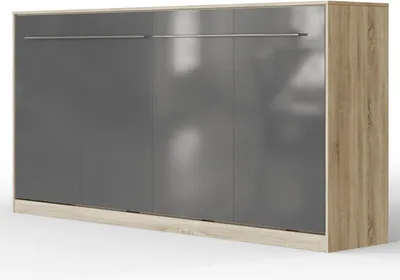 Produktbild von SMARTBett Schrankbett Standard  Eiche Sonoma/Anthrazit Hochglanzfront 90 Horizontal