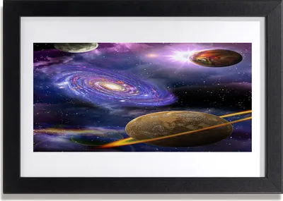 Produktbild von Bild 30x20 MDF-Rahmen Wandkunst Planets Raum-Universum