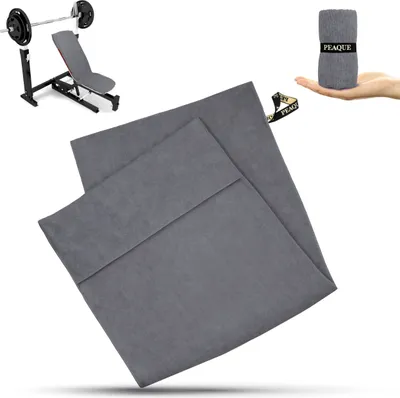 Produktbild von Mikrofaser-Fitnesshandtuch mit Frotteestruktur, Grau, 50x120cm, Sporthandtuch, Handtuch für Gym, Sport, Fitness, schnelltrocknend, saugstark, leicht