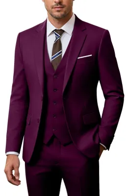Productafbeelding van ZKHOECR Herenpak, 3-delig, slim-fit model, blazer met twee knopen, e