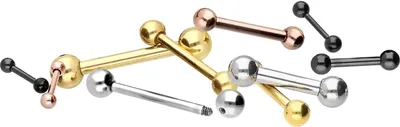 Produktbild von Zungenpiercing, Intim-Piercing Titan Barbell Silber Stablänge: 11mm + Stabstärke: 1,6mm + Kugelgröße: 4mm