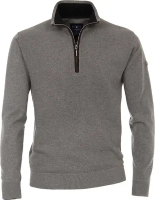 Produktbild von REDMOND Casual Herren Strick-Troyer Comfort Baumwolle Grau 6XL