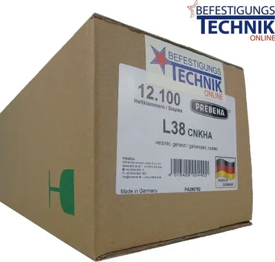 Produktbild von Prebena Klammern L 38mm CNK verzinkt 4C-L50 G5562 Bostitch S5 Senco N Würth 155 BEA KL-26 12,1M