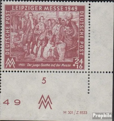 Produktbild von Briefmarken Sowjetische Zone (All.Bes.) 1949 Mi 241DV mit Druckvermerk postfrisch Leipziger Messe