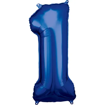 Obrázok produktu pre Fóliový balón číslo 1 modrý - 83 cm