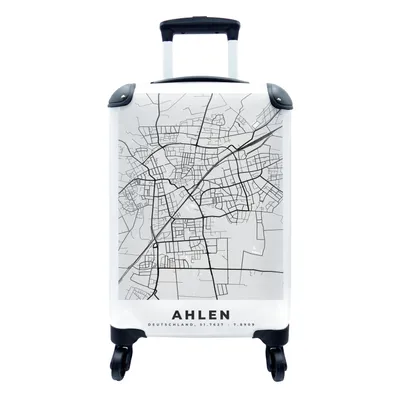 Produktbild von MuchoWow® Koffer Handgepäck Trolley Rollkoffer Kleine Reisekoffer mit 4 Rollen - Karte - Deutschland - Ahlen - Stadtplan - Cabin Size < 55x40x23 cm & 55x40x20 cm - Fotokoffer - Kabinenkoffer - Boardgepäck - Reise-Box - Reisekoffer - Reisegepäck - Koffer mit Bild - Trolley für Kinder