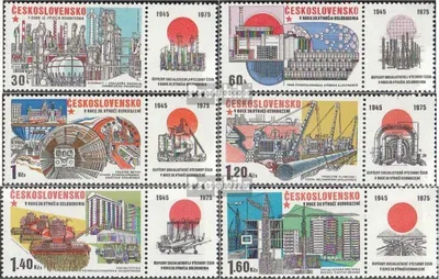 Produktbild von Briefmarken Tschechoslowakei 1975 Mi 2285Zf-2290Zf mit Zierfeld (kompl.Ausg.) postfrisch Industrie