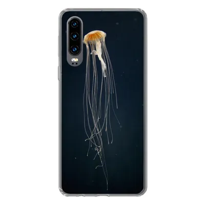 Produktbild von MuchoWow® Handyhülle Schutzhülle Hülle für Huawei P30 Qualle - Meerestier - Tentakel Silikon Softcase Handy Hülle - Kartenbesitzer