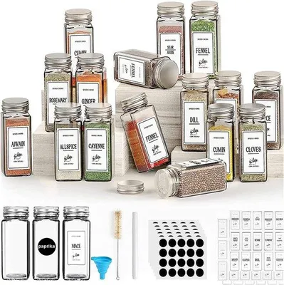Produktbild von Famanu Gewürzbehälter mit Shakerdeckel - 120 ml, quadratisch, 4 Stück