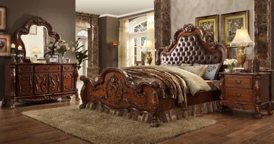 Image de Chambre à coucher design 5 pièces Set complet lit table de nuit commode Nouveau
