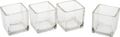 Produktbild von VBS Teelichtgläser "Cube", 4 Stück