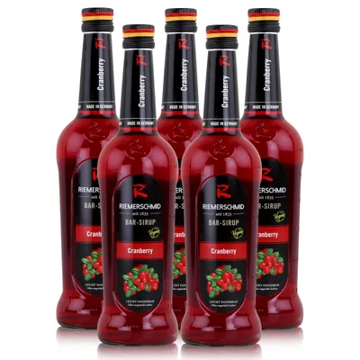 Produktbild von Riemerschmid Bar-Sirup Cranberry 0,7L - Cocktails Milchshakes (5er Pack)