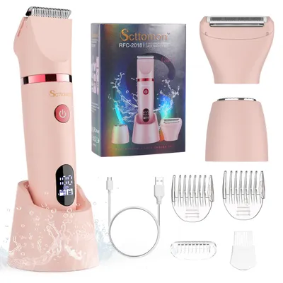 Obrázek produktu pro SURKER Elektrický holicí strojek na bikiny Dámský zastřihovač chloupků na tělo Wet & Dry 3 v 1