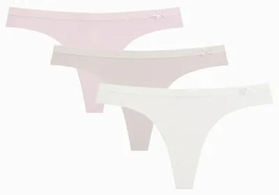 Zdjęcie produktu dla Damskie stringi Atlantic, zestaw 3 sztuk, wielokolorowe, wykonane z bawełny, rozmiar L