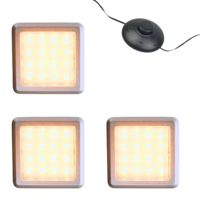 Image de kalb | Éclairage LED pour vitrine 3000 K, lot de 1 à 10, 12 V, pédale de éclairage encastré, lot de 3