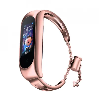 Zdjęcie produktu dla Zamienna metalowa opaska bransoleta łańcuszek pasek do Xiaomi Mi Band 6 / 5 / 4 / 3 różowy