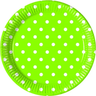 Immagine prodotto di 8 x Piatti di carta a pois verdi - Grande 23 cm