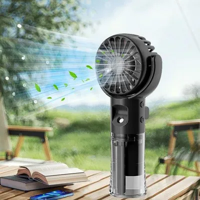 Obrázok produktu pre Azomor Prenosný mini ventilátor s rozprašovaním vody a funkciou nabíjania cez USB na osvieženie