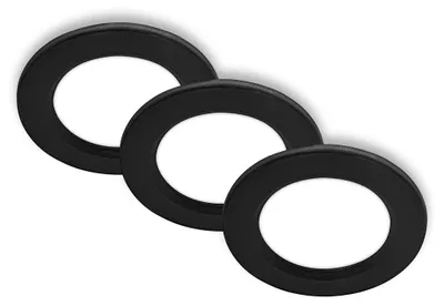 Image de Briloner JEFT Set de 3 spots LED encastrables 230V, plats, 9 cm de diamètre, lumière blanc neutre, noir, Ø9 x 2,8 cm