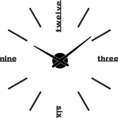 Produktbild von Miraval Moderne Do-it-yourself Wanduhr Schwarz – Geräuscharmes Quarzuhrwerk, einfache Wandmontage, stilvolles Design