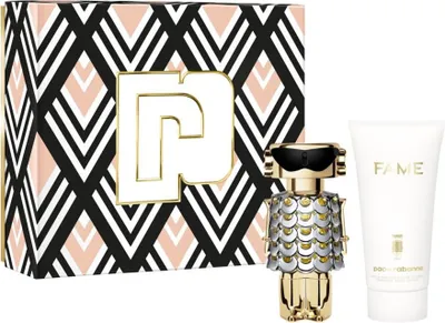 Zdjęcie produktu dla Paco Rabanne Fame woda perfumowana spray 50ml i balsam do ciała 75ml zestaw dla kobiet -