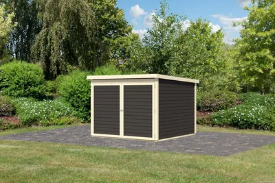 Produktbild von Karibu Gartenhaus Fahrradunterstand Bikebox Fahrradgarage 4 terragrau 213x217x167 cm