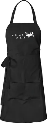 Produktbild von Huuraa Schürze Gecko Tapsen Schwarz mit Taschen Baumwolle Kochschürze Geschenkidee