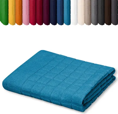 Produktbild von Duschvorleger 50 x 70cm Badvorleger Vorleger Badematte Badteppich 100% Baumwolle, Farbe: Türkis