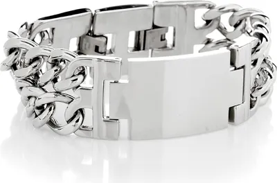 Immagine prodotto di Bracciale Karisma da uomo con pietra preziosa - Piastra identificativa ideale per l'incisione - altamente lucidato -HSB1970 - 19,0 centimetri