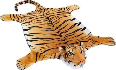 Produktbild von BRUBAKER Tigerfell braun - 215 cm x 120 cm - Bettvorleger Kaminvorleger Teppich
