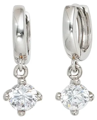 Produktbild von Ohrhänger Ohrringe Creolen aus 925 Silber & Zirkonia weiß Damen