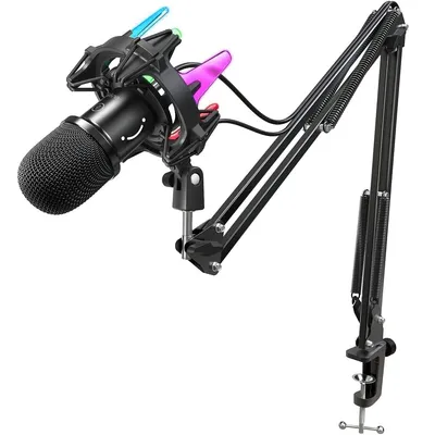 Image de FIFINE Gaming Microphone PC avec bras, Microphone dynamique USB pour MAC PS4 PS5