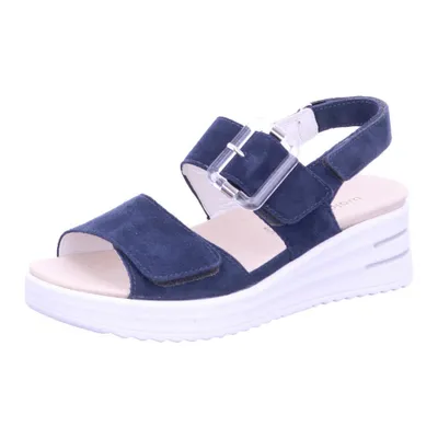 Produktbild von Damen Sandalette H-Diana jeans von WALDLÄUFER aus Veloursleder von Größe 37,5 bis 41