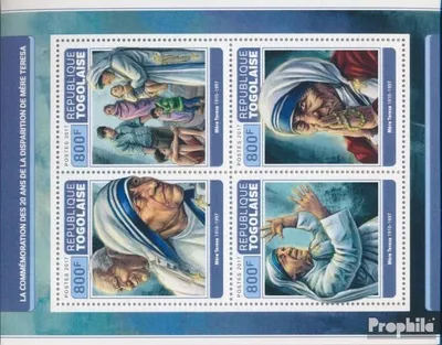 Produktbild von Briefmarken Togo 2017 Mi 8269-8272 Kleinbogen (kompl. Ausgabe) postfrisch Mutter Teresa