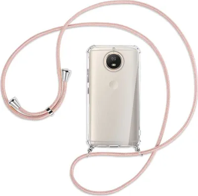 Produktbild von Handykette Backcover-Schutzhülle mit Band (Metall silberfarben) für Motorola Moto G5S - roségold