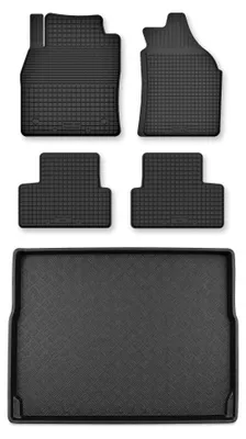 Produktbild von Gummimatten + Kofferraumwanne für Peugeot 3008 II 2016- – Schwarz, Semi-Universal, angepasst – Wielganizator Semi-Universal