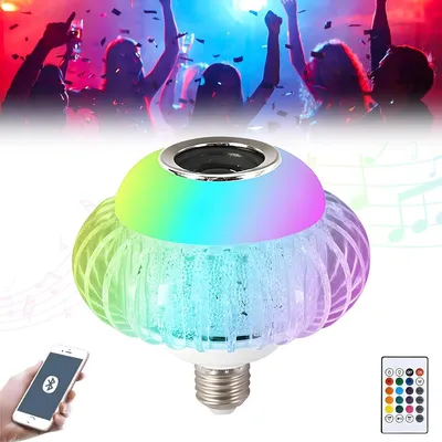 Produktbild von Bluetooth-RGB-Musik-Glühbirne mit integriertem Bluetooth-Lautsprecher, E27-Sockel, mit Fernbedienung, Lautsprecherbirne für Partys, Zuhause